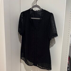 Elegant Black Lace Women's Top